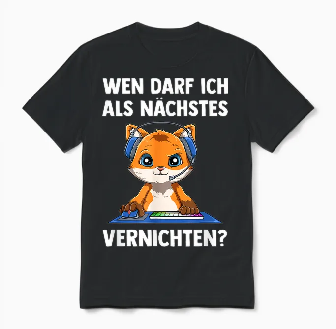 Als Nächstes Vernichten - Computer Gaming Zocken Fuchs Unisex T-Shirt in Black