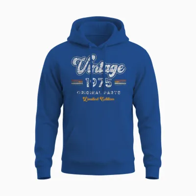 Vintage 1975 Original Parts 50th Birthday Unisex Hoodie - Royal
