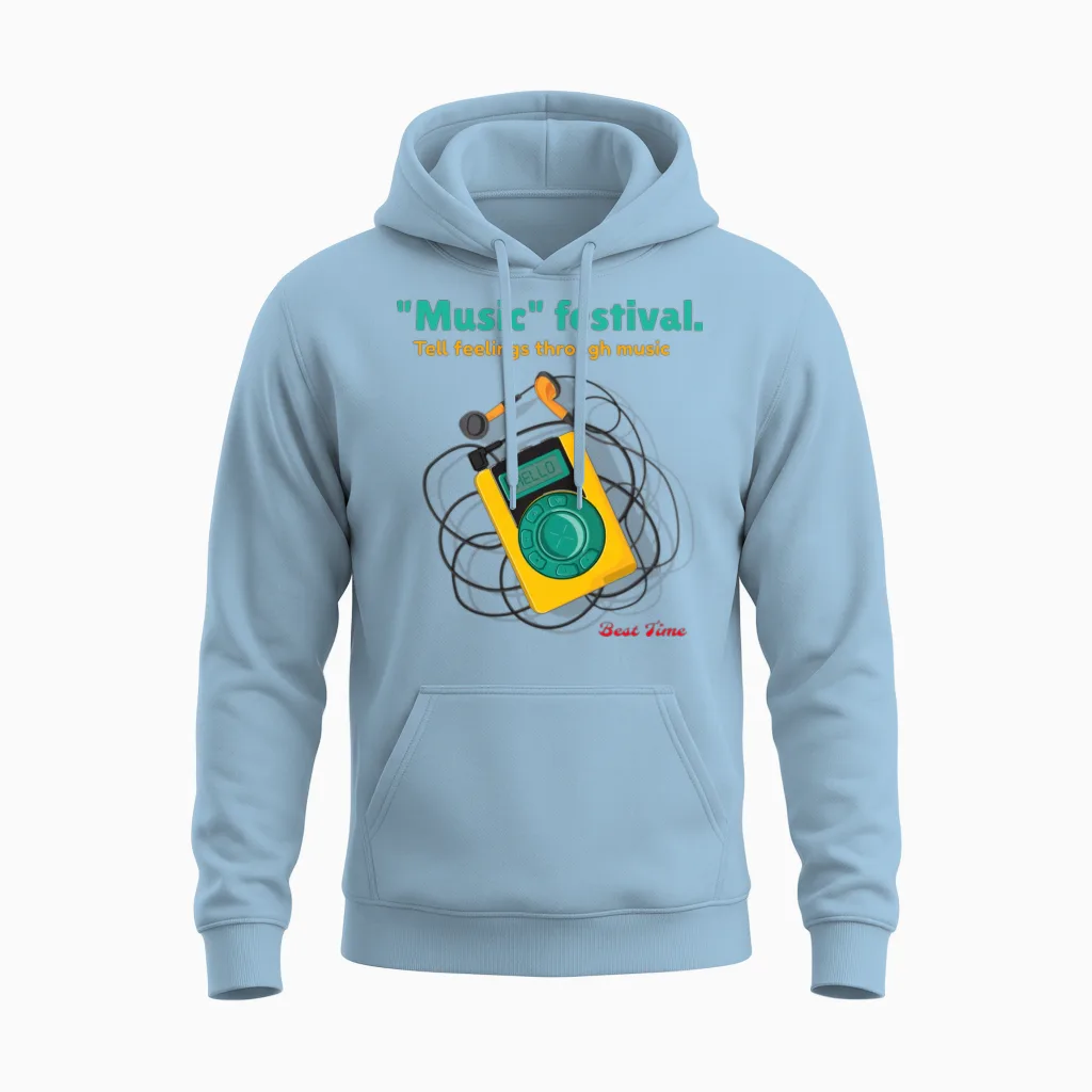 Music Festival - Music Masters Unisex Hoodie in Light Blue
