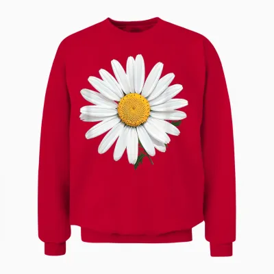 Schöne Weiße Gänseblümchen Unisex Sweatshirt - Red