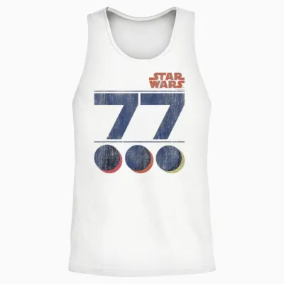 Star Wars Retro 77 Death Star T-Shirt, White Unisex Tank Top - White