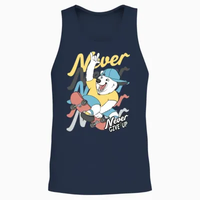 Funny Children 49 Unisex Tank Top - Navy