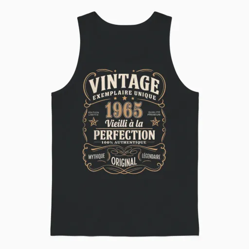 61 Years Man 1965 Birthday T Shirt 61 Years Man 1965 Unisex Tank Top - Black