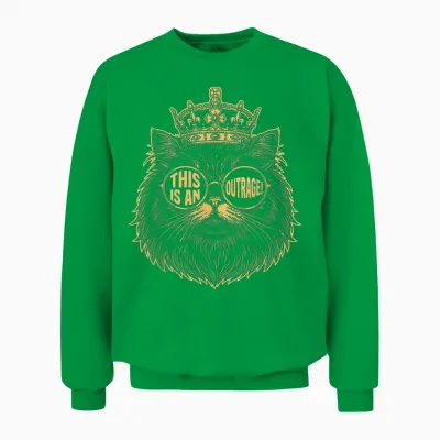 This Is an Outrage Funny Princess Cat Donut Gold Unisex Sweatshirt - Irish Green