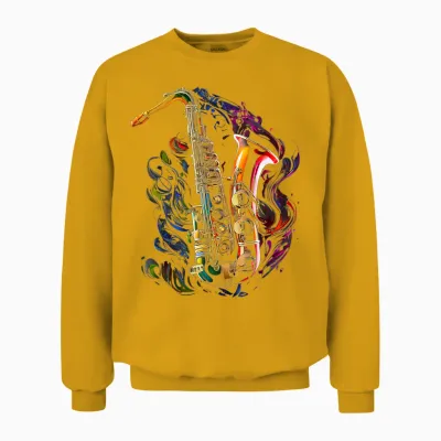 Saxophon Musiker Saxophon Geschenk Unisex Sweatshirt - Gold