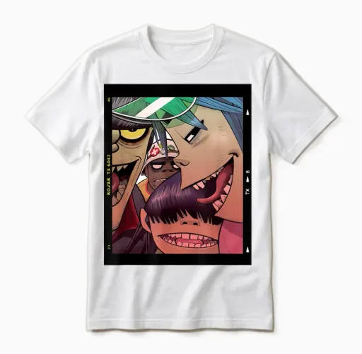 Gorillaz Polaroid Slide Unisex T-Shirt - White