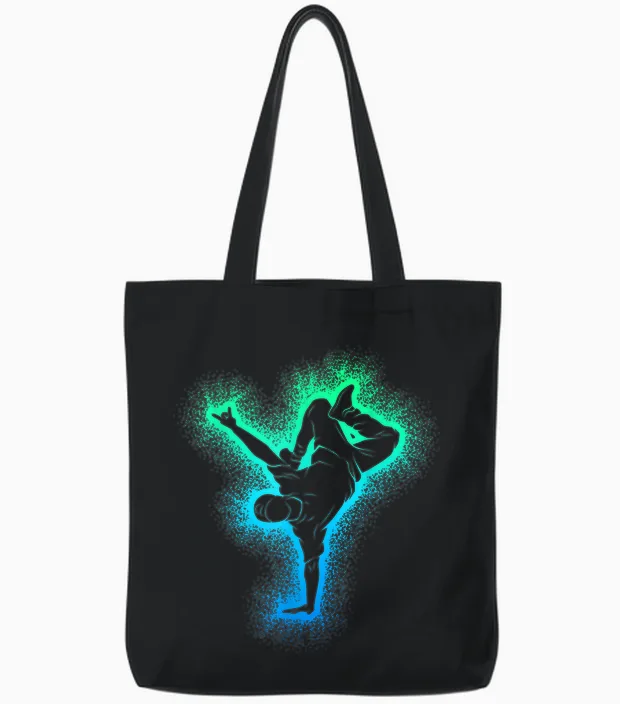 Breakdance Breakdancing Boys' T-Shirt, Black, S Tote Bags in Black