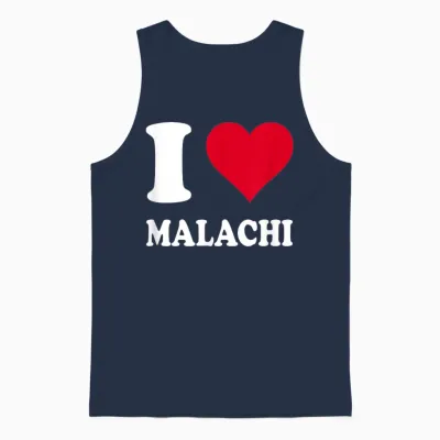 Love Stories I Heart Malachi Unisex-Kids Black Heart Pattern T-Shirt Small Unisex Tank Top - Navy