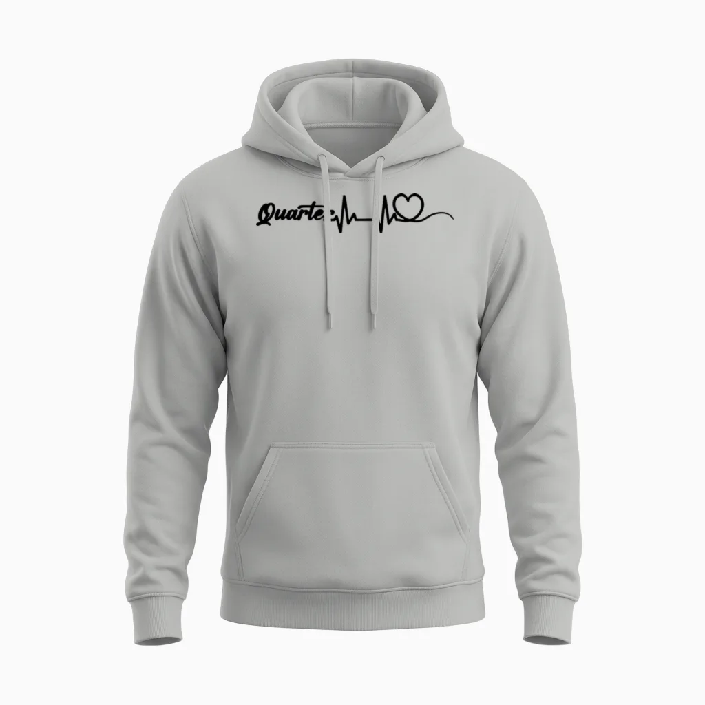 Heartbeat Quarter Horse Lovers Unisex Hoodie in Ash