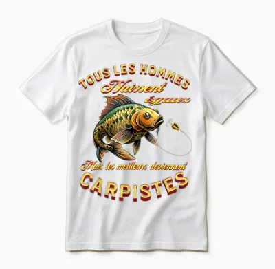 Carp Fishing Carp Gift T-Shirt, Black, S Unisex T-Shirt - White