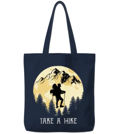 Take a Hike Wanderlust Hiking Tote Bags - Navy