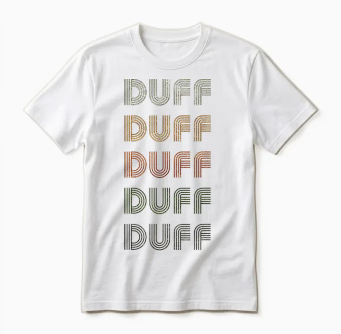 Love Heart Duff Vintage Grunge T-Shirt Black Unisex T-Shirt in White