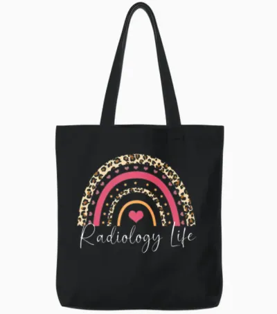 Rainbow Boho Nuclear Medicine Tech Radiology Life Tote Bags - Black