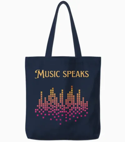 Music Speaks. Tote Bags - Navy