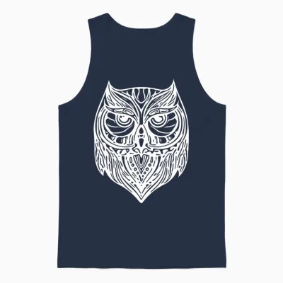 Owl Unisex Tank Top - Navy