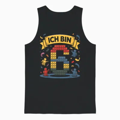 Ich Bin 6 Bausteine 6 Geburtstag Jungen Mädchen Geburtstag Unisex Tank Top - Black