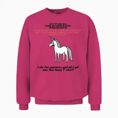 Unicorn Eating Contest Winner! Unisex Sweatshirt - Heliconia