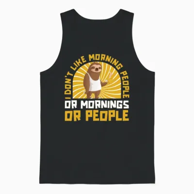 Sloth Funny Unisex Tank Top - Black