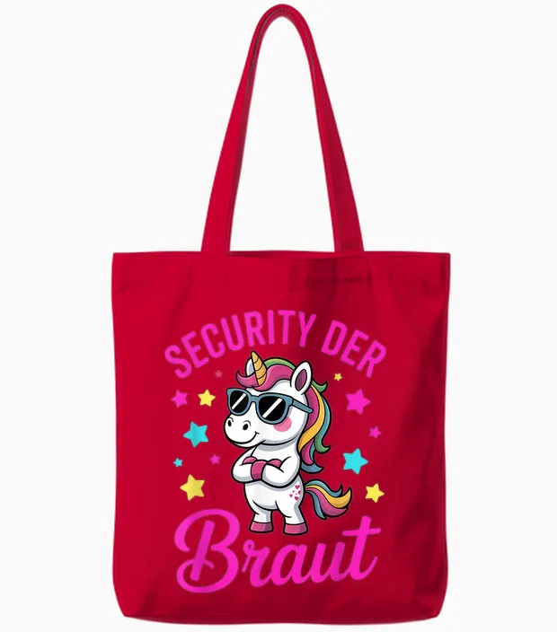 Security of the Bride Stag Party Tote Bags in Red