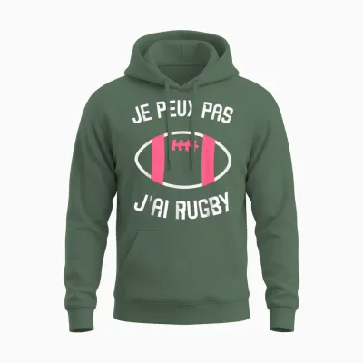 Je Peux Pas J'ai Rugby Women's Gift Unisex Hoodie - Military Green