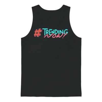Trending Now Hashtag Unisex Tank Top - Black