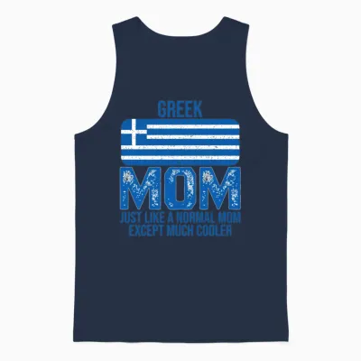 Greek Mom Greece Flag for Mother's Day Unisex Tank Top - Navy