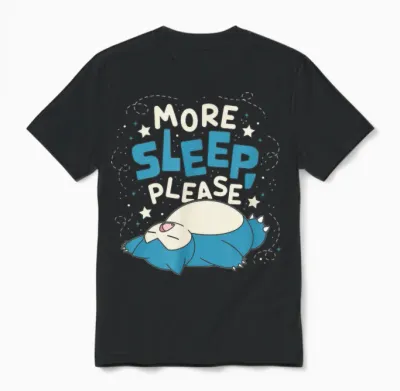 Pokémon - Snorlax More Sleep Please Unisex T-Shirt - Black