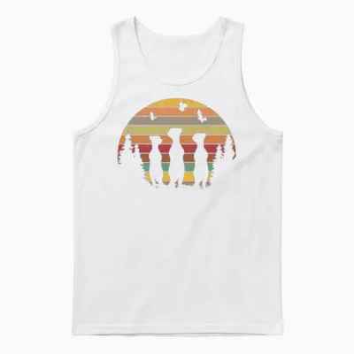 Meerkat Vintage Retro Unisex Tank Top - White
