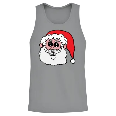 Funny Santa Head Unisex Tank Top - Sport Grey