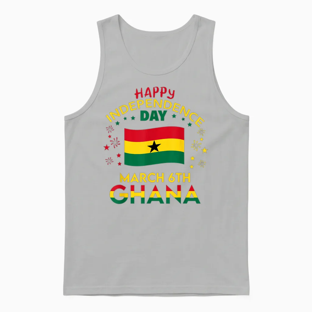 Ghana 68th Independence Day Ghanaian Pride Ghana Unisex Tank Top in Ash