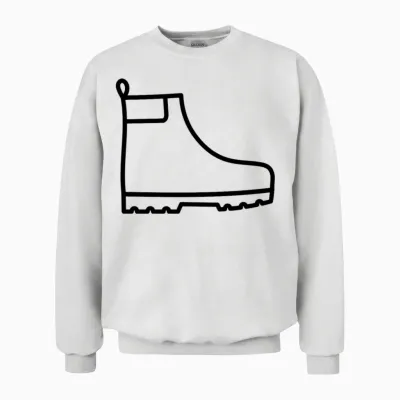Hiking Boot Unisex Sweatshirt - White