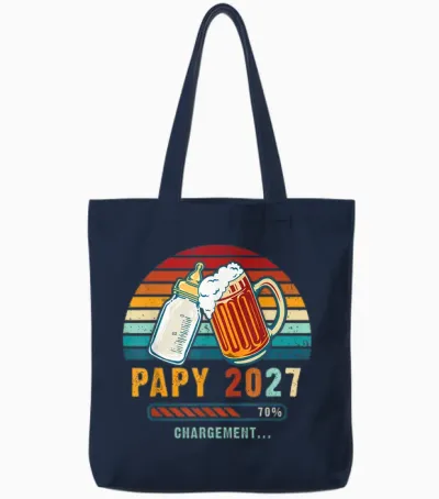 Future Grandpa 2027 Baby Announcement You Will Be Grandpa Tote Bags - Navy