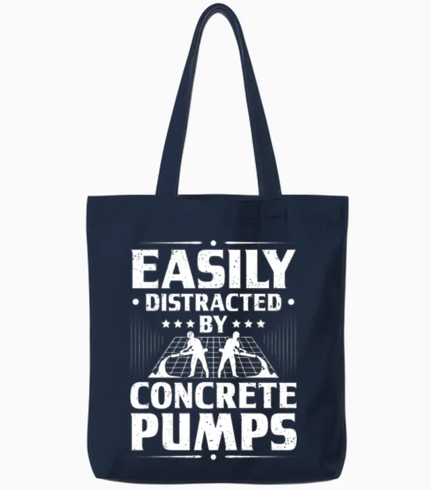 Concrete Worker Concreter Concrete Builder Tote Bags in Navy