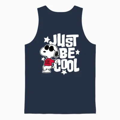 Snoopy Joe Cool Be Cool Long Sleeve Design Unisex Tank Top - Navy