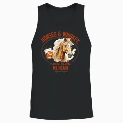 Horses Und Whiskey Unisex Tank Top - Black