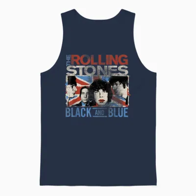 Offizielle the Rolling Stones Schwarz Und Blau Unisex Tank Top - Navy