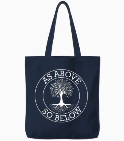 As Above, So Below - Spirituality Tree Tote Bags - Navy