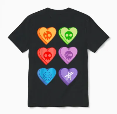 The Living Tombstone Candy Hearts T-Shirt, Black, S Unisex T-Shirt - Black