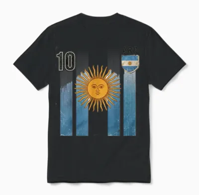 Argentine Tshirt Hommes Argentine Drapeau Tenue Unisex T-Shirt - Black