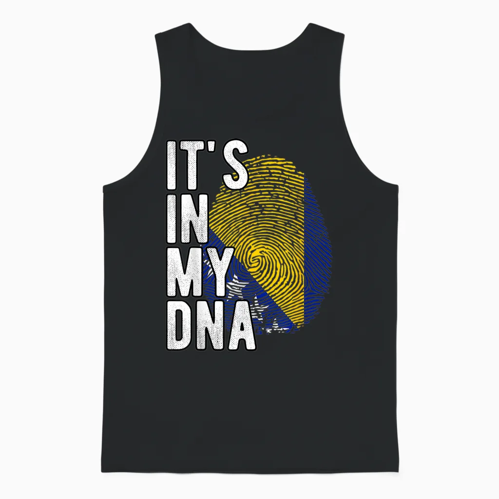 Funny It's in My Dna Bosnien-Herzegowina-Flagge Fingerabdruck Unisex Tank Top in Black