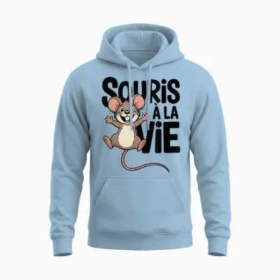 Funny Funny Mouse Cartoon Mouse Unisex Hoodie - Light Blue