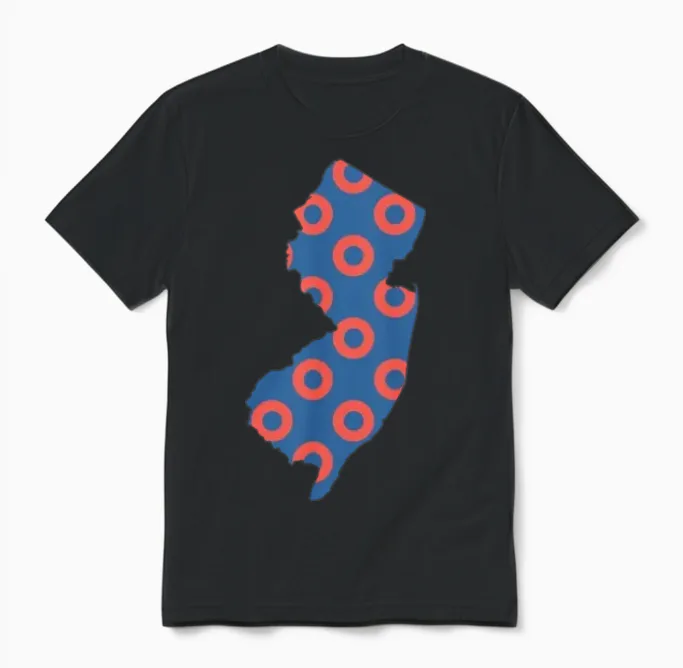 Phish Fishman Donut New Jersey Phanart Unisex T-Shirt in Black