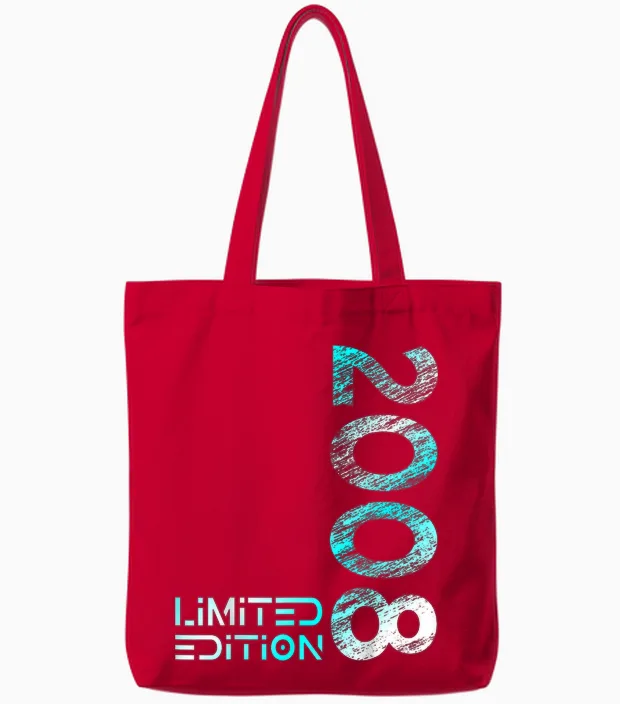 18. Geburtstag Limited Edition Jahrgang 2008 Junge Mädchen Tote Bags in Red