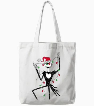 Disney the Nightmare Before Christmas Jack String Lights Tote Bags - White