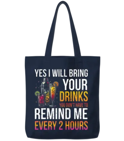 Bartender Funny Bartending Tote Bags - Navy