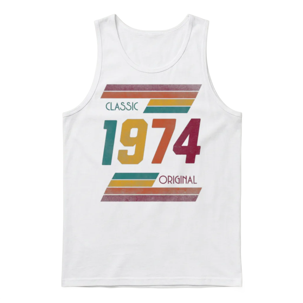 Vintage Year 1974 Classic Unisex Tank Top - White