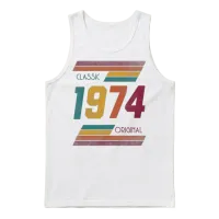 Vintage Year 1974 Classic Unisex Tank Top - White – 1
