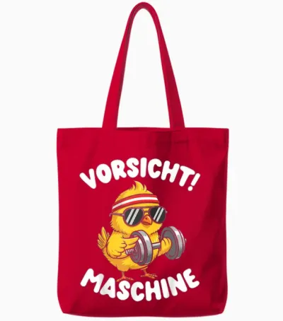 Vorsicht Maschine Küken Bodybuilding Gym Fitness Tote Bags - Red