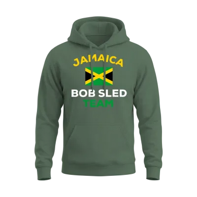 Jamaica Bobsled Team Jamaican Flag Bobsledding Unisex Hoodie - Military Green