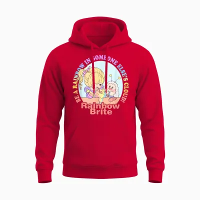 Rainbow Brite Be a Rainbow in Someone Else's Cloud! Logo Unisex Hoodie - Red